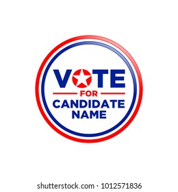 American Circle Candidate Vote Vector Graphic Design