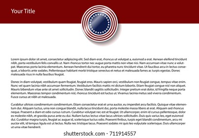 American circle patch and badge for a formal page,  vector illustration.