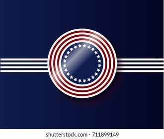 American circle patch and badge ribbon concept for graphical use as envelope. vector illustration.