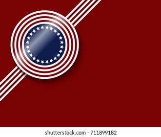 American circle patch and badge ribbon concept for graphical use as envelope. vector illustration.