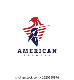 American citizen network logo template