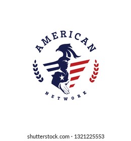 Plantilla de logotipo de la red ciudadana estadounidense