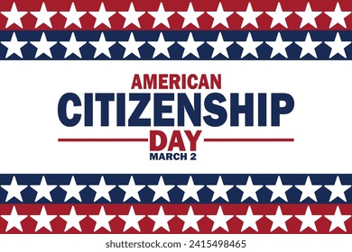 American Citizenship Day Vector Template Design Illustration. March 2. Suitable for greeting card, poster and banner