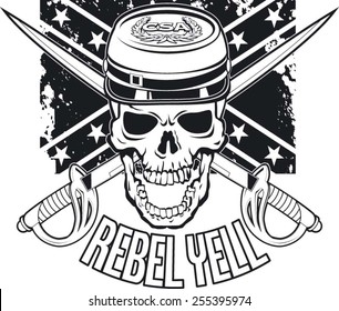 American Civil War Background With Rebel Flag