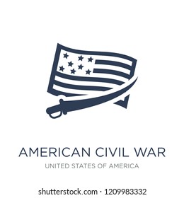 american civil war icon. Trendy flat vector american civil war icon on white background from United States of America collection, vector illustration can be use for web and mobile, eps10