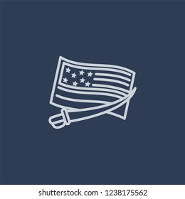 american civil war icon. Trendy flat vector line american civil war icon on dark blue background from United States of America collection. 