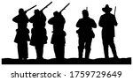 American Civil War soldiers vector graphic illustration black silhouette on white background 