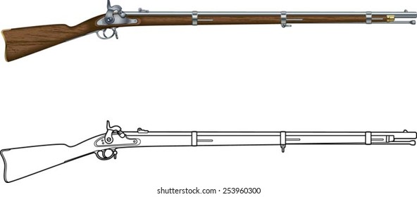 Musket Drawing : You could build a crude arquebus by taking a metal