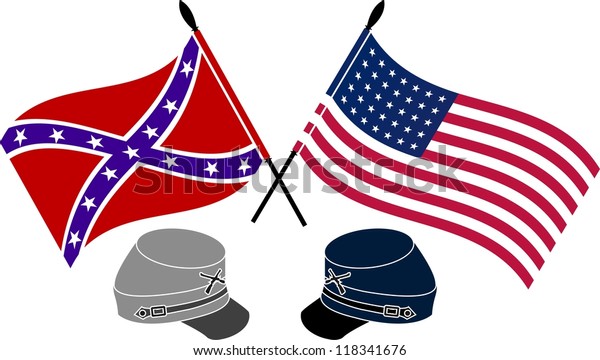 American Civil War. stencil. first variant.\
vector illustration