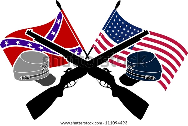 American Civil War. stencil. second variant.\
vector illustration