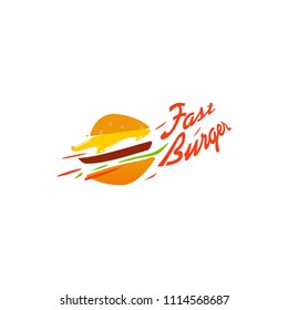 American classic burger house logo. Logotype for restaurant or cafe or fast food. Vector illustration