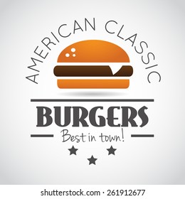 American classic burger. Vector art.