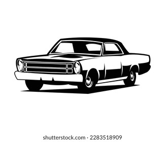 American Classic Car Silhouette Vector Design. Vintage Car Silhouette Vector Illustration. Best for Automotive Restoration Related Design logo, badge, emblem, icon, sticker