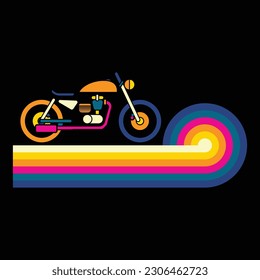American classic  gift retro motorcycle custom made. Original vector T-shirt Design