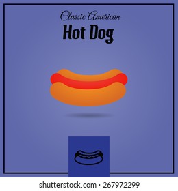 American classic hit dog. Vector art.