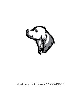 American Cocker Spaniel dog icon logo black and white