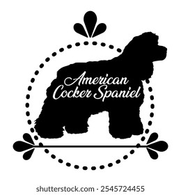 American Cocker Spaniel. dog silhouette, dog, dog breeds,  vector, silhouette, logo design, animal, illustration, icon, sign, black, pet