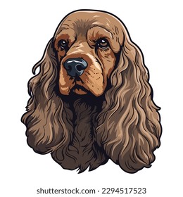 American Cocker Spaniel Flat Icon Isolated On White Background