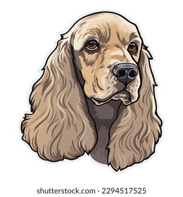 American Cocker Spaniel Flat Icon Isolated On White Background
