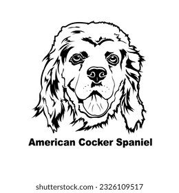American Cocker Spaniel silhouette face