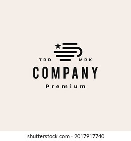 american coffee americano hipster vintage logo vector icon illustration