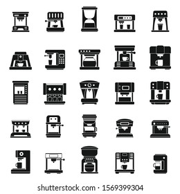 American coffee machine icons set. Simple set of american coffee machine vector icons for web design on white background