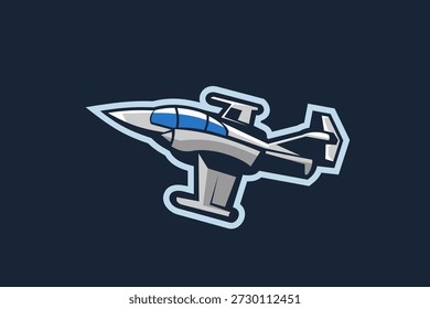 Ilustración vectorial de aviones de combate de la guerra fría estadounidense. Clipart de aeronaves simple, equipo militar.