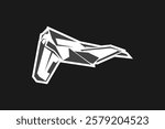 American cold war jet fighter plane vector illustration. simple aircraft logo, military equipment.