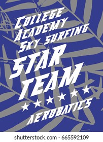 American College Academy aerobatics graphic design vector art