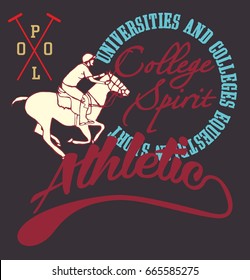 American College Academy polo sports graphic design vector art