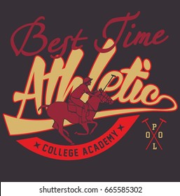 American College Academy polo sports graphic design vector art