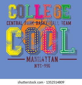 American College basketball graphic design vector art