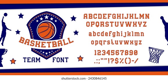 American college font, basketball typeface or sport jacket type, vector English alphabet. American university, school and baseball varsity font, football jersey t-shirt print typeface for team campus