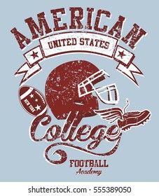 American College Football graphic design vector art 