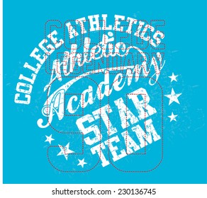 American college graphic design vector art 