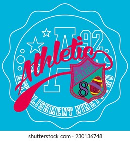 American college graphic design vector art