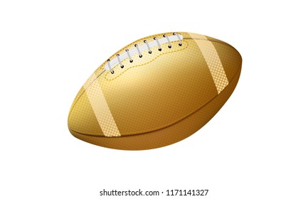 American college high school junior striped football isolated on white background