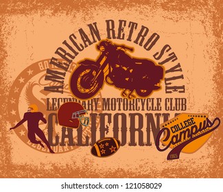 american college retro style