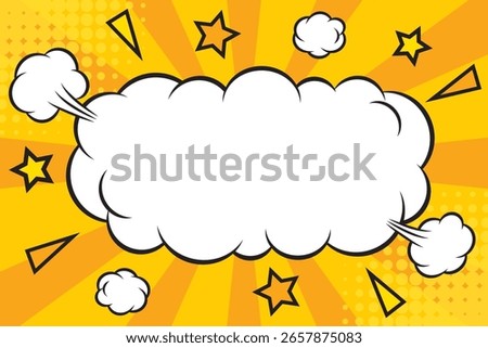 American comic book design long speech bubble frame background