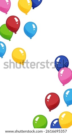 American comic book style balloon release background_balloon release frame_16:9_vertical