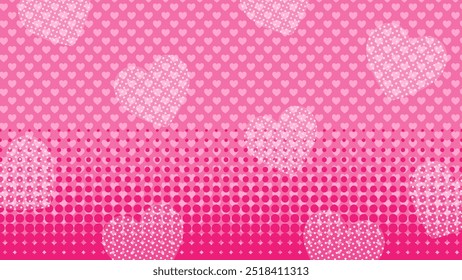 American comic book style heart background illustration_16:9