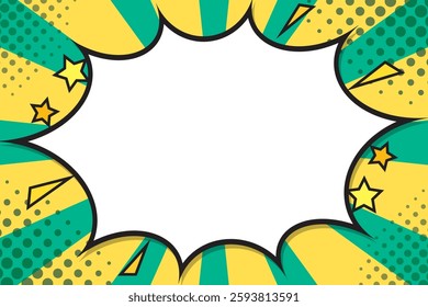 American comic book style pop speech bubble and background illustration Green