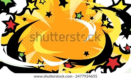 American comic book style slash effect background illustration_yellow_16:9
