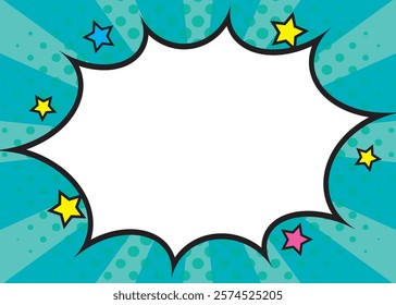 American comic book style speech bubble frame illustration green