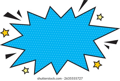 American comic pop spiky speech bubble (blue)