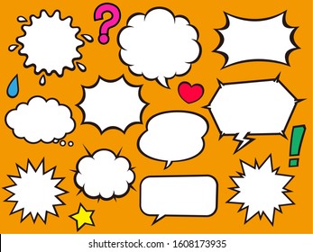 American comic style balloon 01 background available illustration set