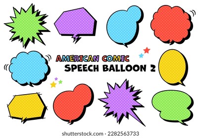 Es ist ein amerikanisches Comic-Ballon-Set.Einfach zu bedienendes Vektormaterial.Es gibt auch andere Variationen.