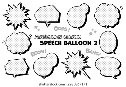 It is an American comic style balloon set.Easy-to-use vector material.There are other variations as well.