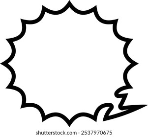 American comic style prickly, surprised comic speech bubble