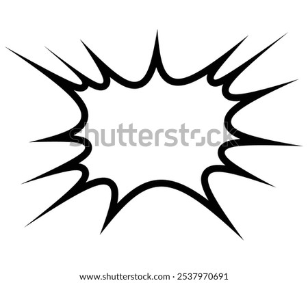 American comic style prickly, surprised comic speech bubble